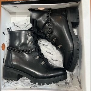 Karl Lagerfeld Black Combat Boots